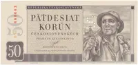 50 Koruna 1950, II. vydání, perforace "S", Hej.88aS3