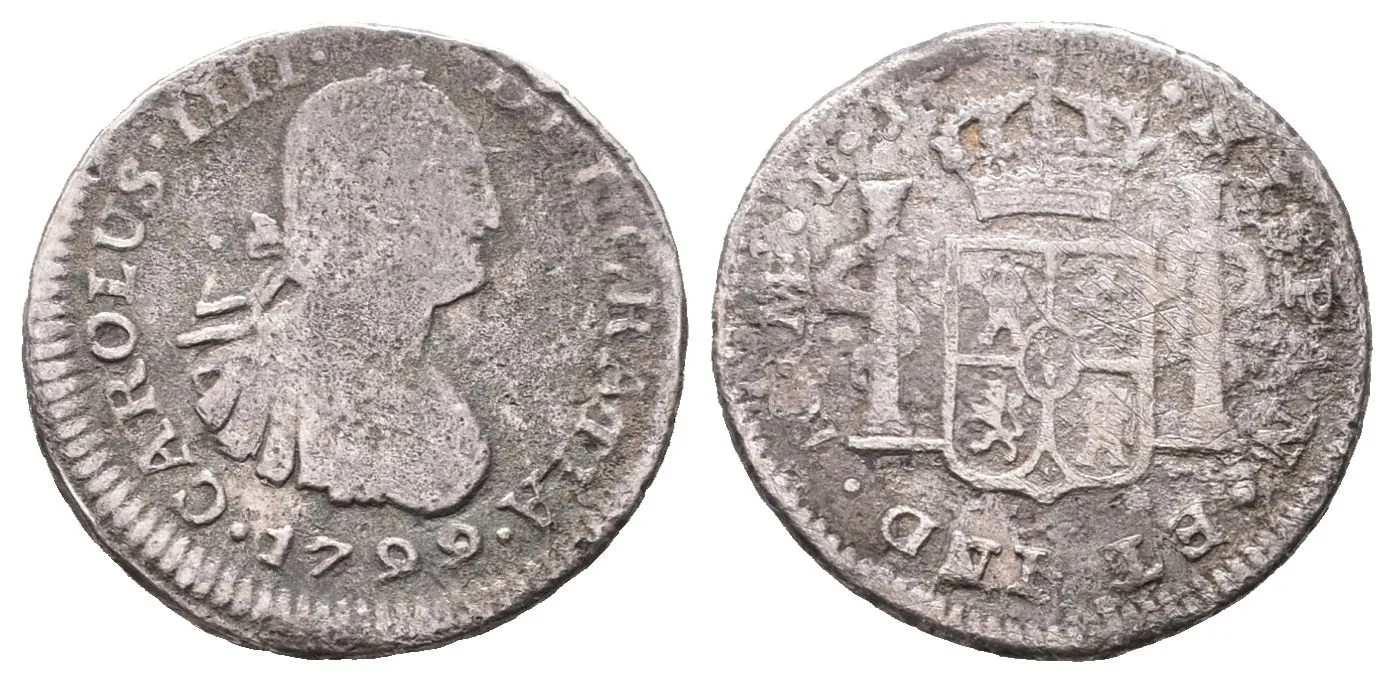 Španělsko, 1/2 Real 1799 IJ
