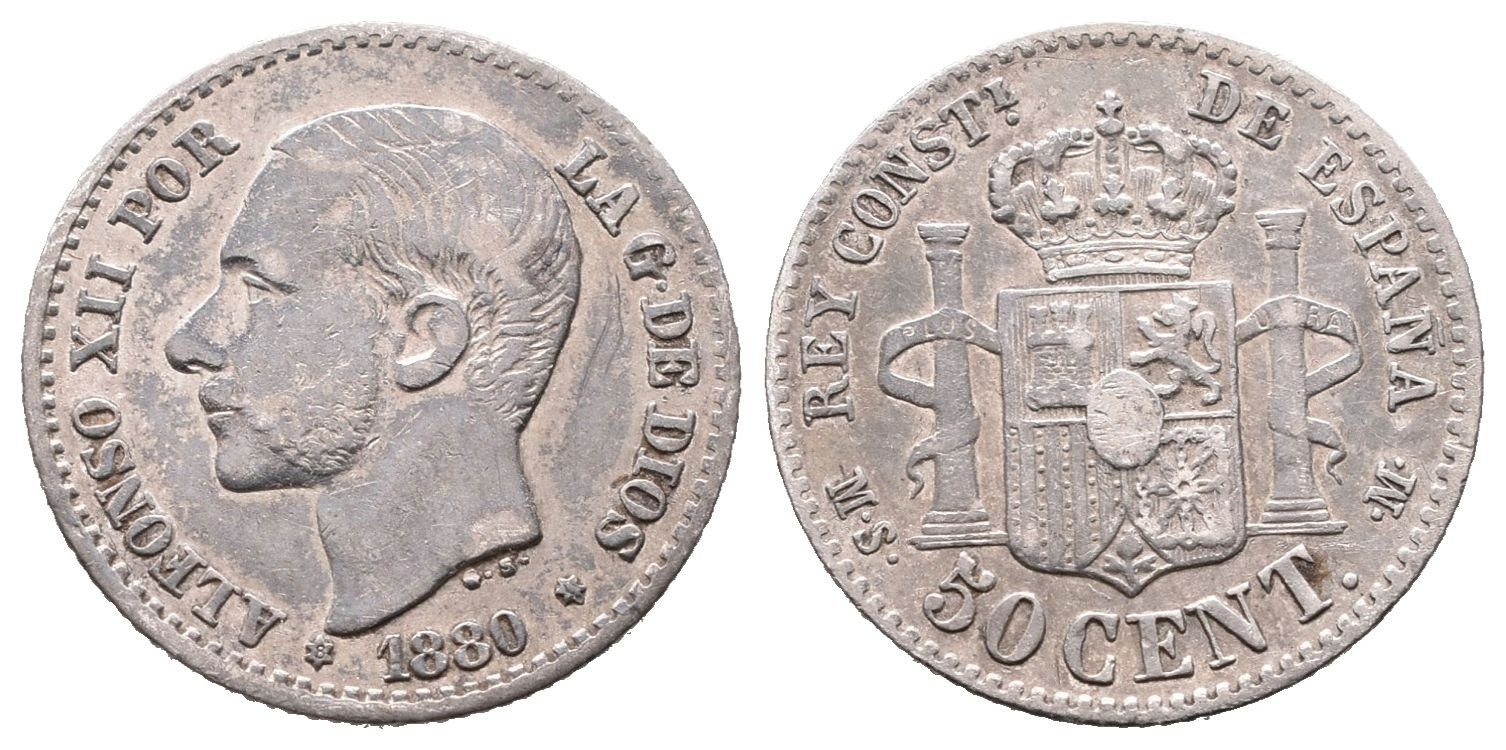 Španělsko, 50 Centimo 1880