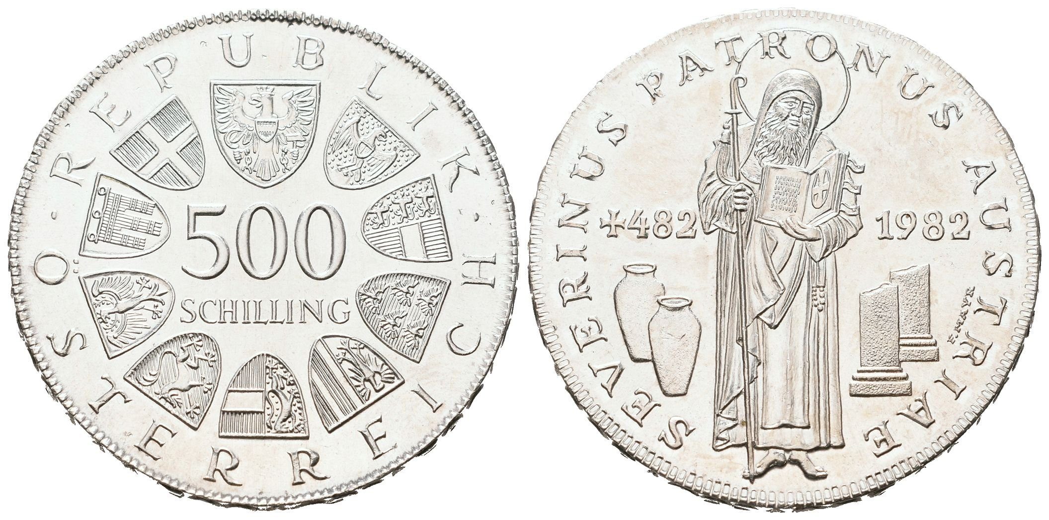Rakousko, 500 Schilling 1982 - Sv. Severinus