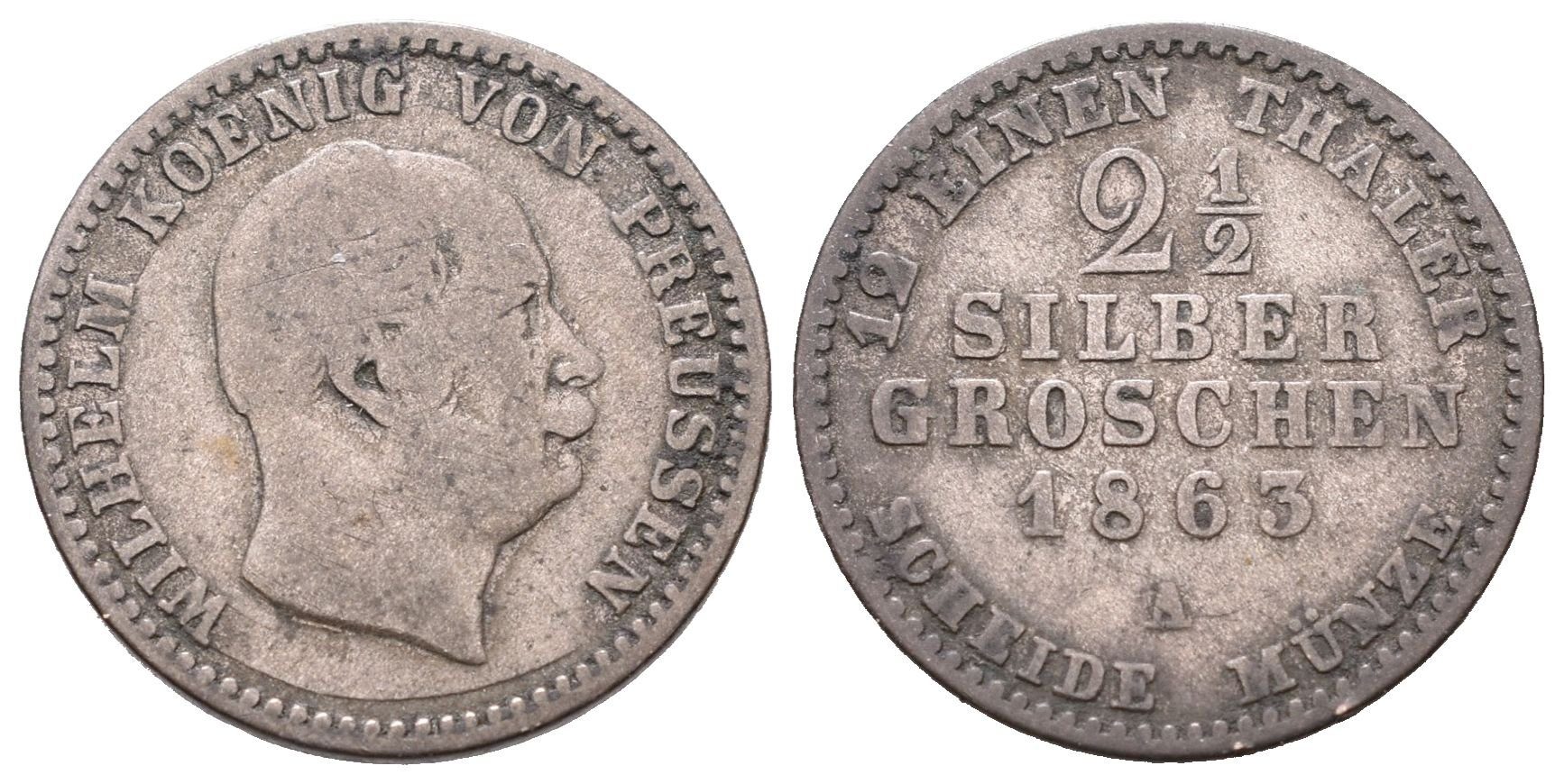 Prusko, 2 1/2 Groš 1863 A