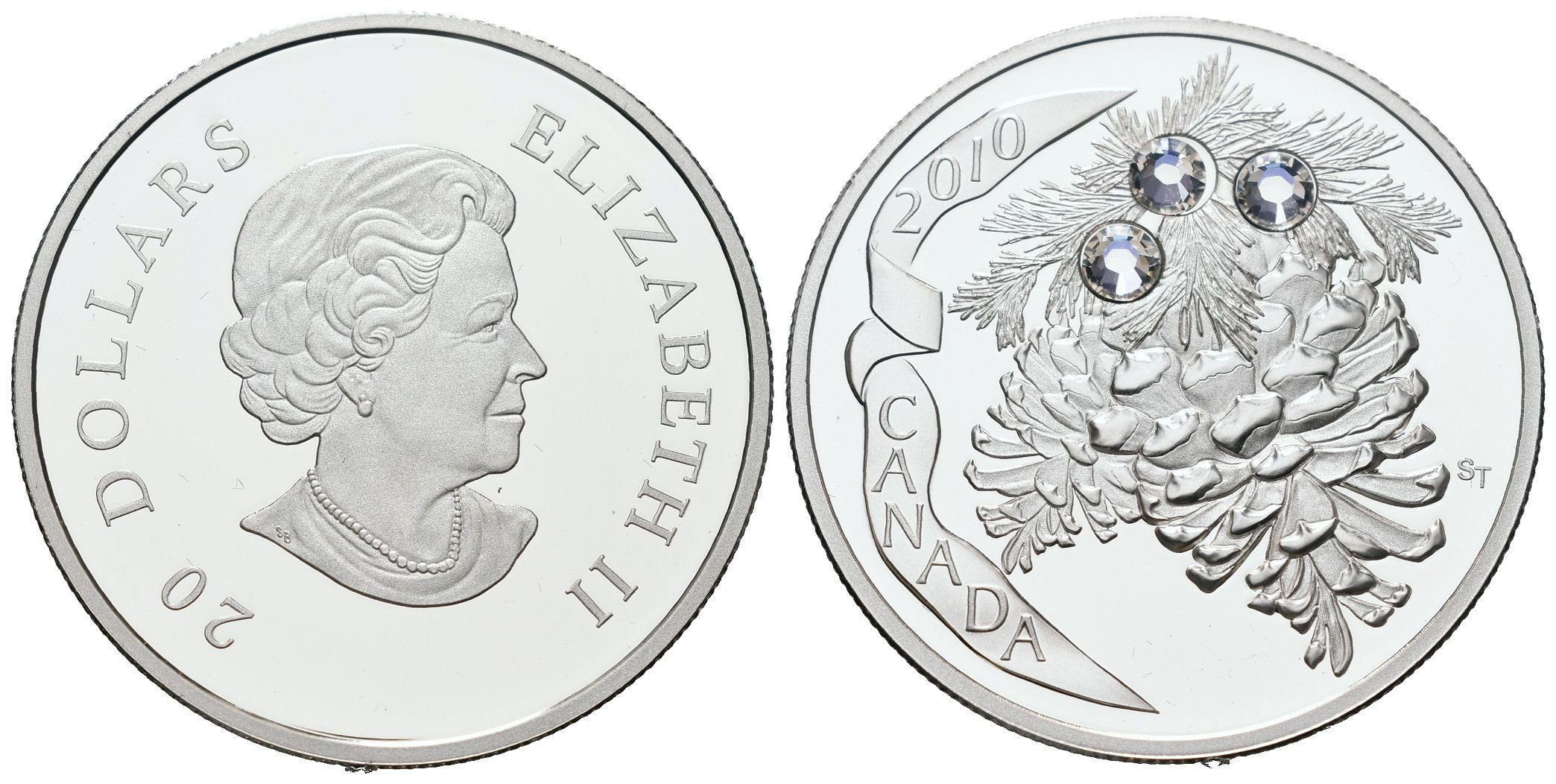 Kanada, 20 Dollars 2010 - Holiday Pine Cones