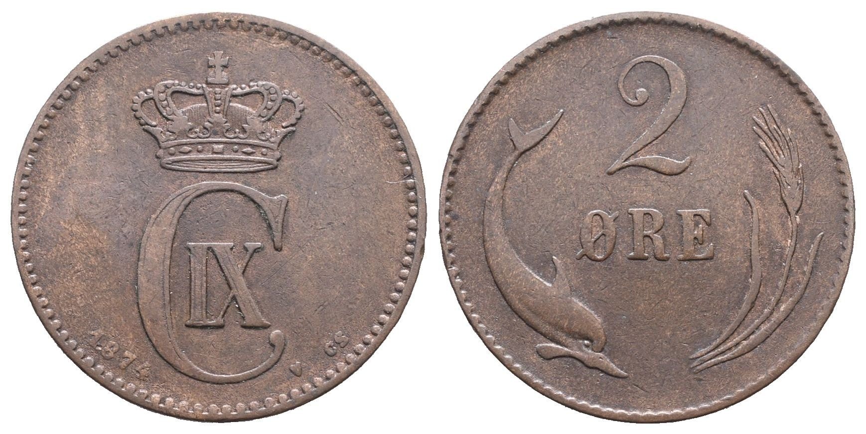 Dánsko, 2 Öre 1874 CS