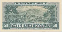 Československo, 50 Koruna 1948, série A 10 - 48, perforace 3 md, Hej.82a2.S1 - fotografie 2