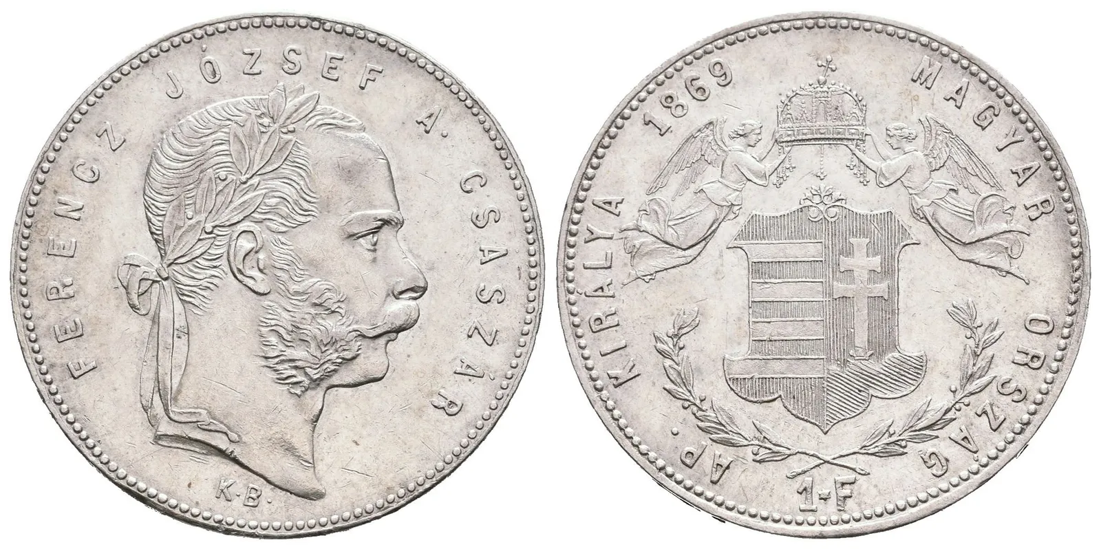 Zlatník 1869 KB, zbytky lesku, patina, škr. a drobné hranky — 1
