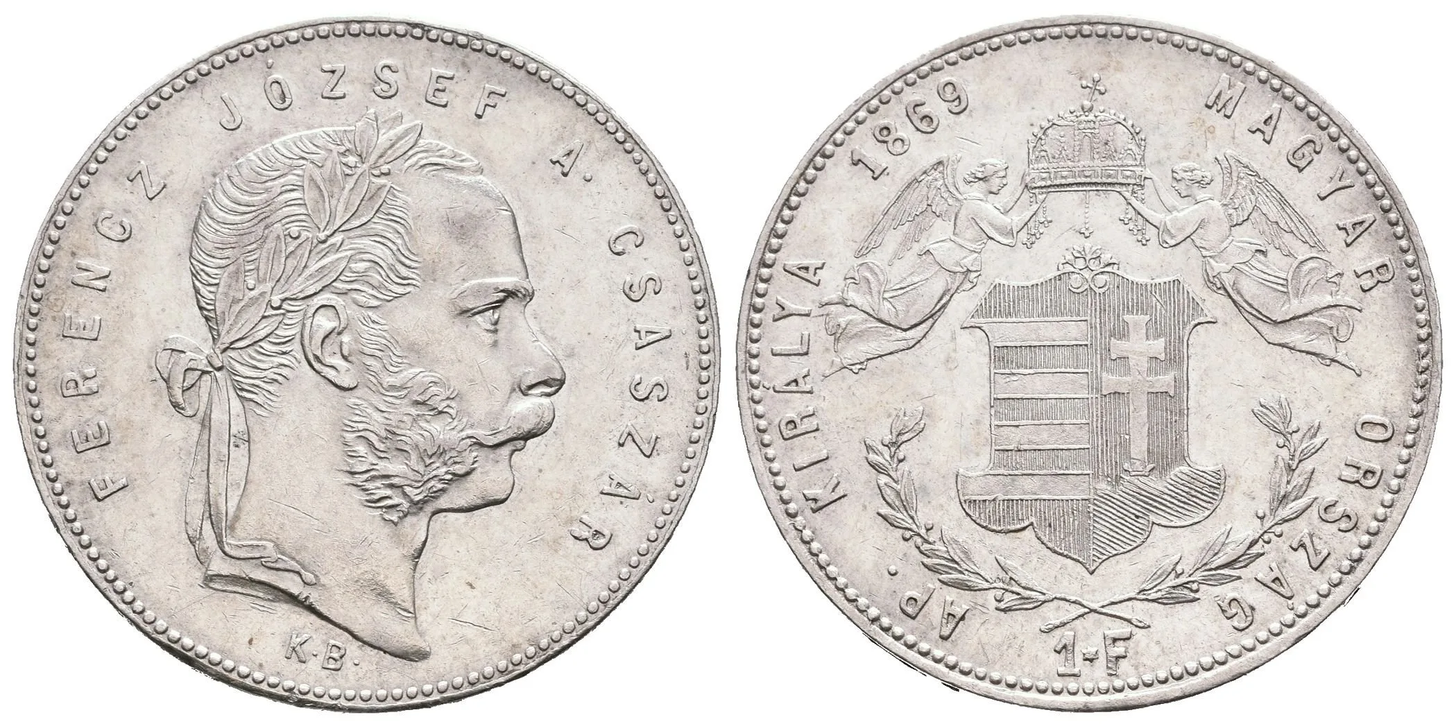 Zlatník 1869 KB, zbytky lesku, patina, škr. a drobné hranky — 1