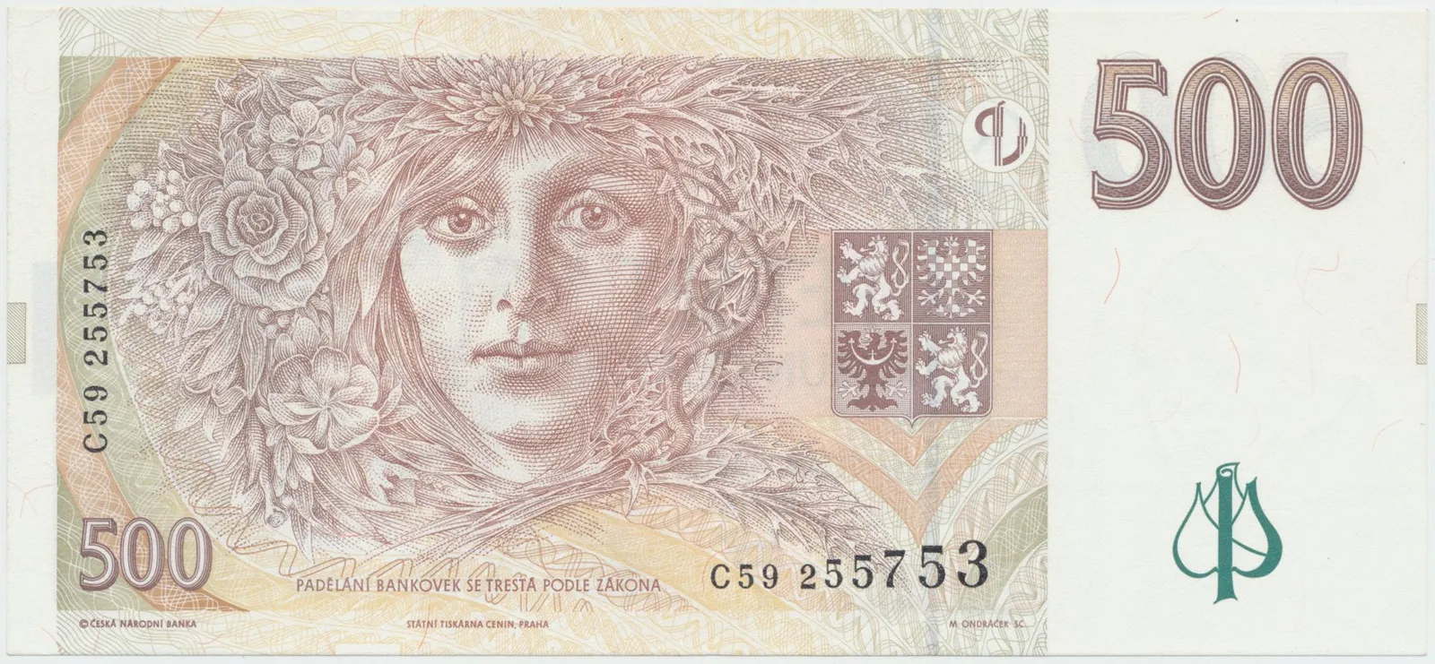 Česká republika, 500 Koruna 1997, série C, Hej.CZ23aC