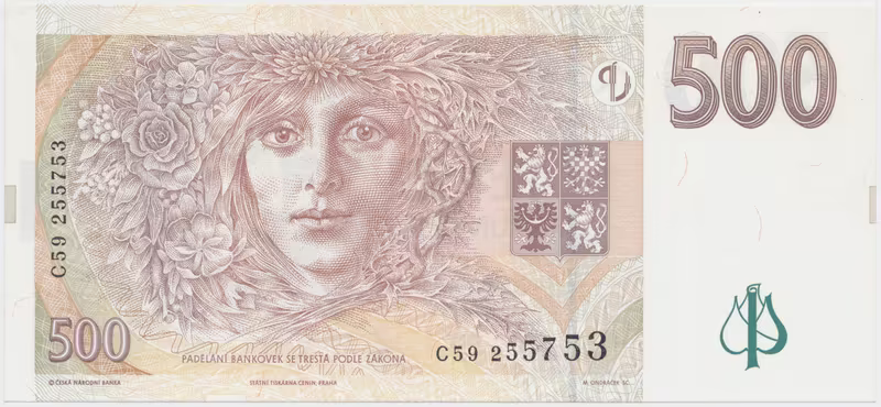 Česká republika, 500 Koruna 1997, série C, Hej.CZ23aC