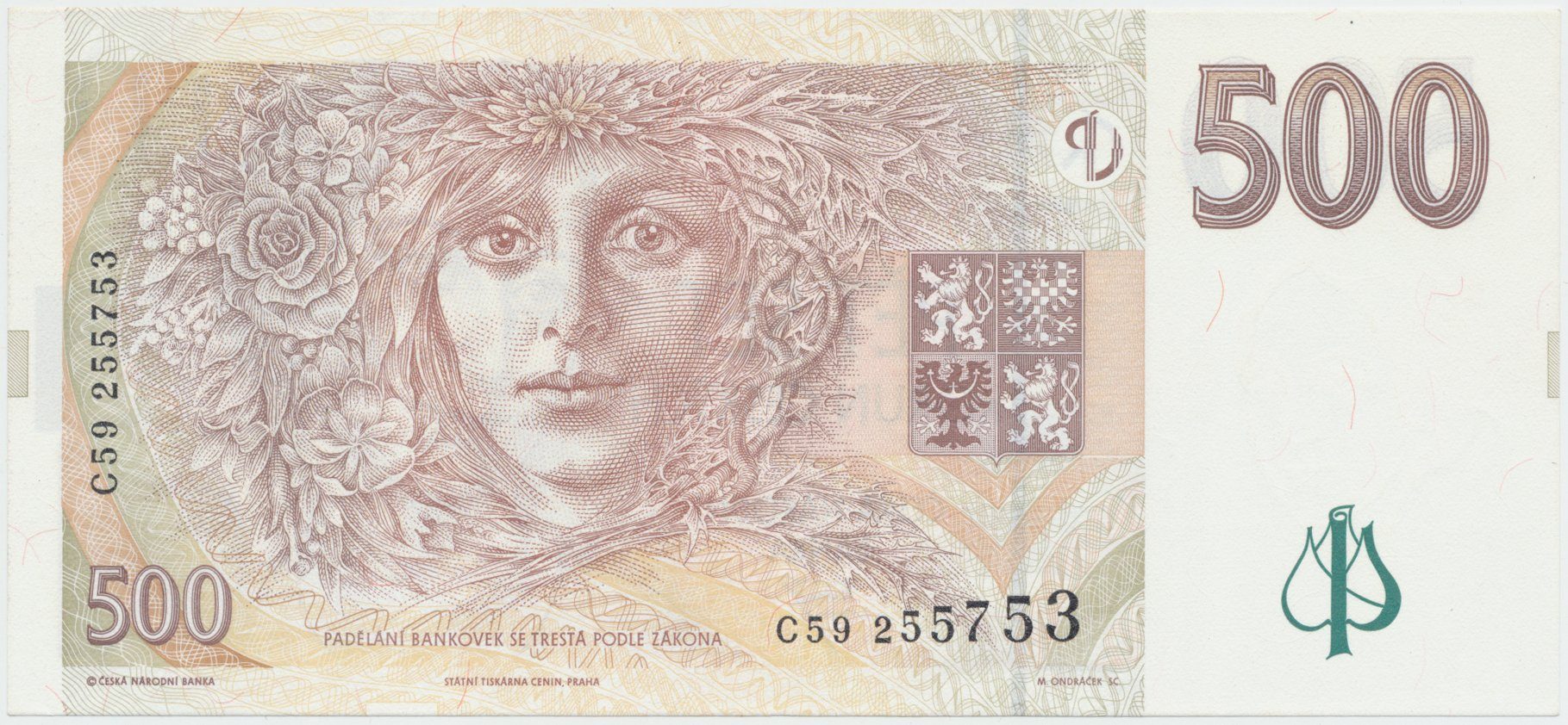 Česká republika, 500 Koruna 1997, série C, Hej.CZ23aC