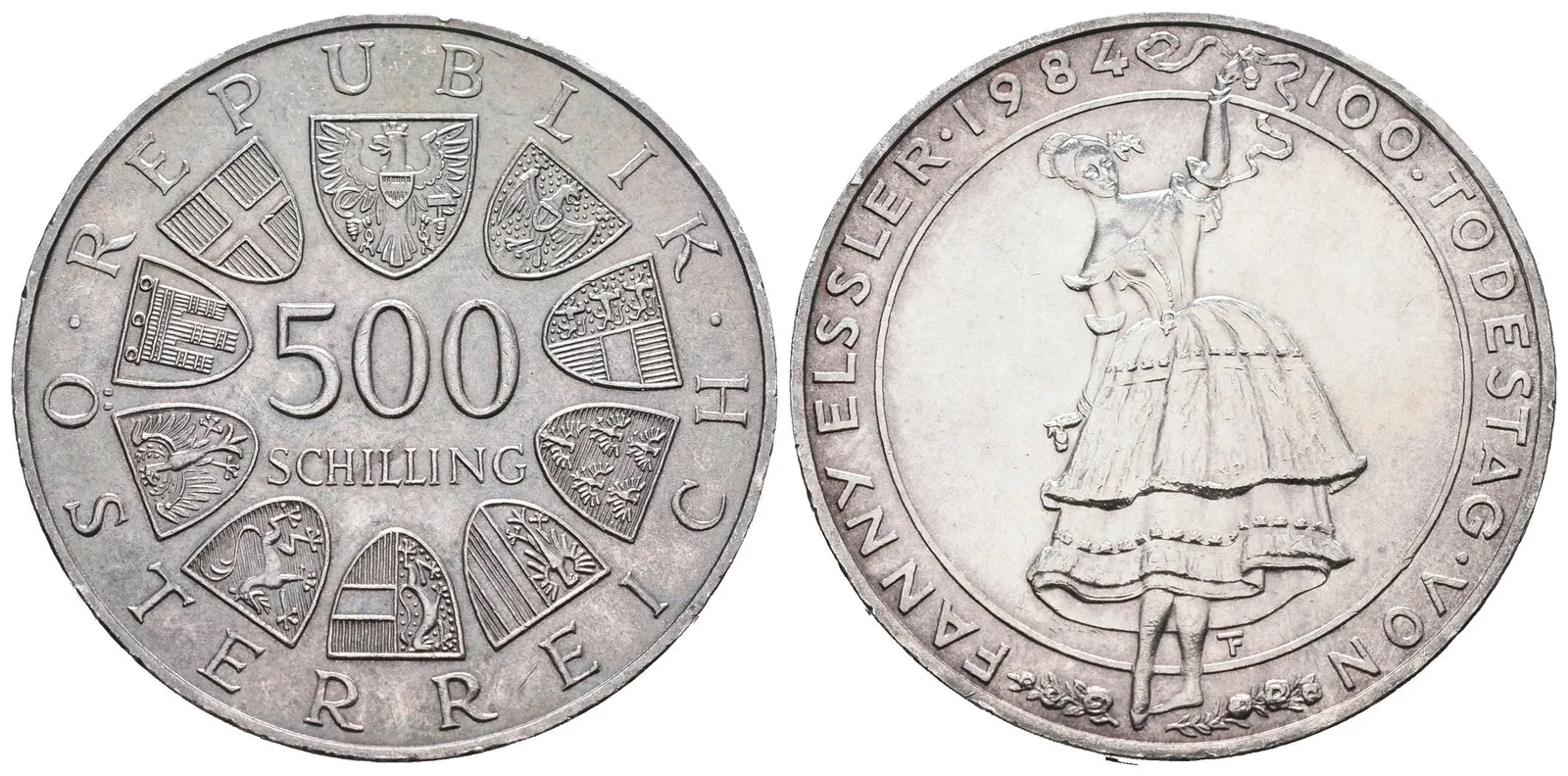 Rakousko, 500 Schilling 1984 - Fanny