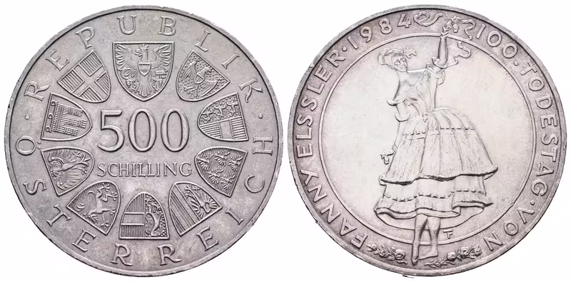 Rakousko, 500 Schilling 1984 - Fanny