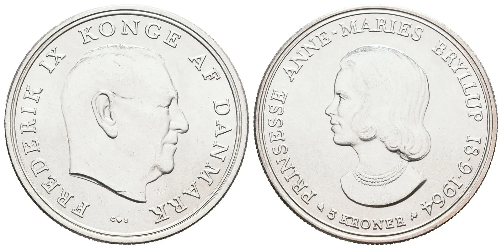 Dánsko, 5 Kroner 1964 - Pamětní