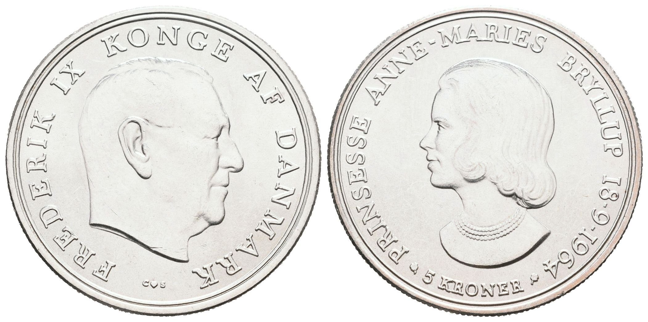 Dánsko, 5 Kroner 1964 - Pamětní