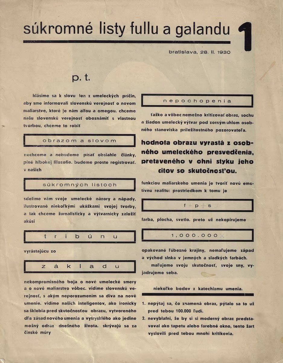 Ľudovít Fulla (1902 - 1980) - Súkromné listy Fullu a Galandu. 1-4 (28.II.1930-15. februára 1932)