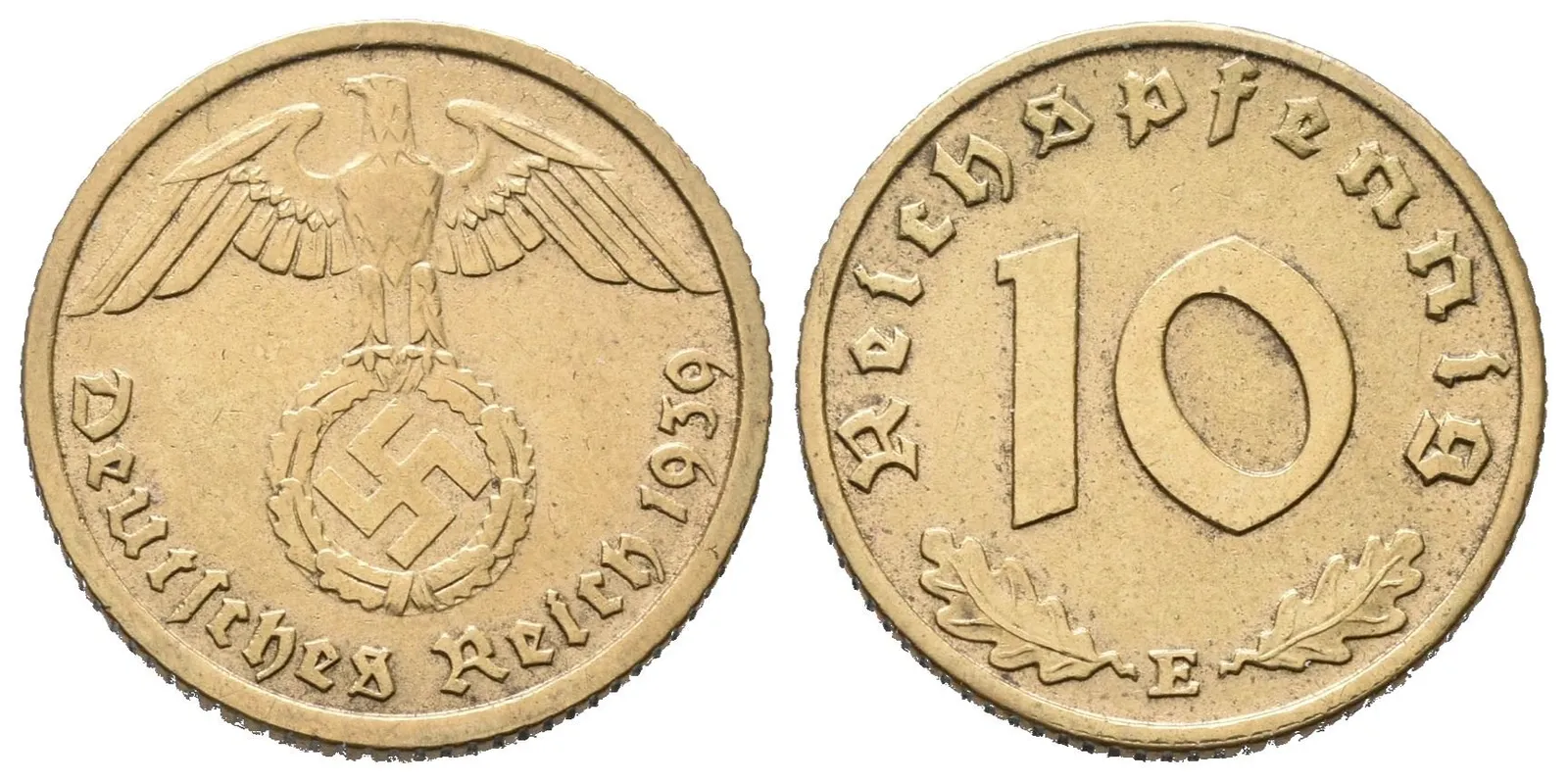 III. říše, 10 Pfennig 1939 E