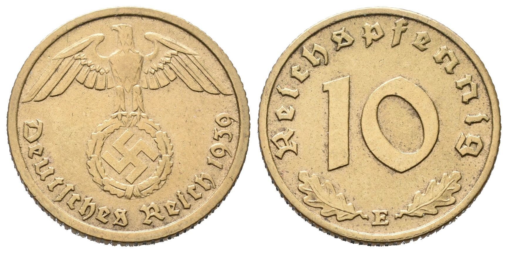 III. říše, 10 Pfennig 1939 E