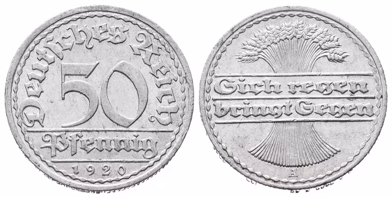 Výmar, 50 Pfennig 1920 A