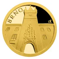 Zlatá mince Brno - dobová pohlednice - fotografie 2