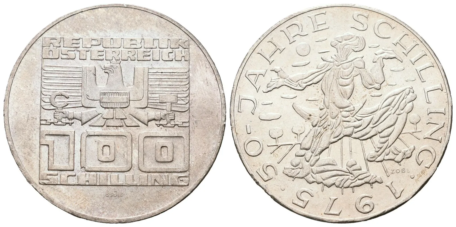 Rakousko, 100 Schilling 1975 - Měna