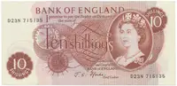 Velká Británie, 10 Shillings (1966~1970), Fforde, P.373c, typ A--N