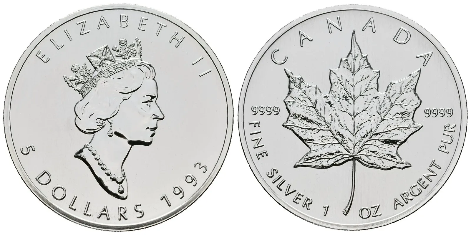 Kanada, 5 Dollars 1993 - Maple Leaf