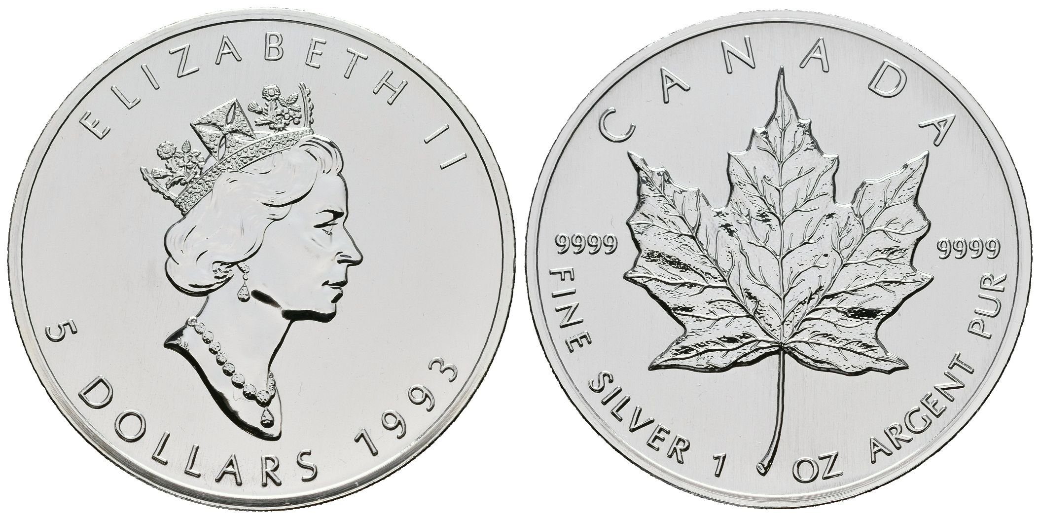 Kanada, 5 Dollars 1993 - Maple Leaf