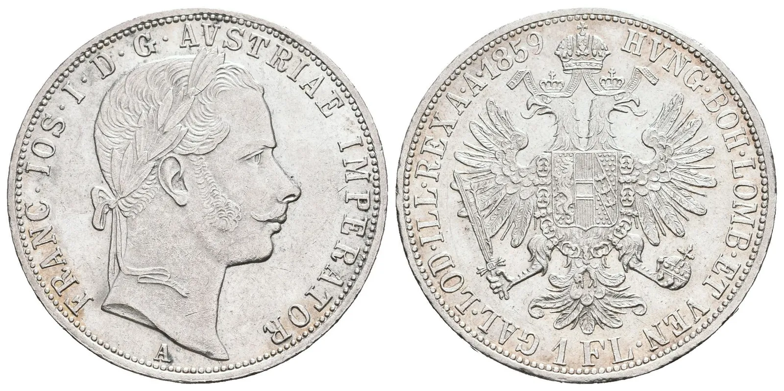 Zlatník 1859 A, bez tečky za REX, pěkná zachovalost, zbytky lesku, — 1