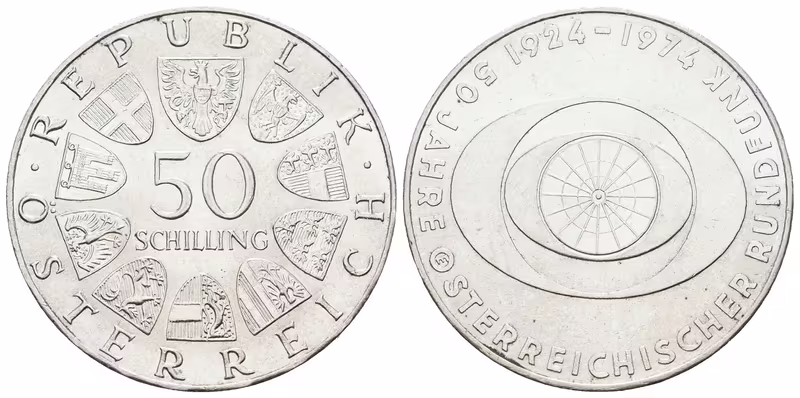 Rakousko, 50 Schilling 1974- Rozhlas