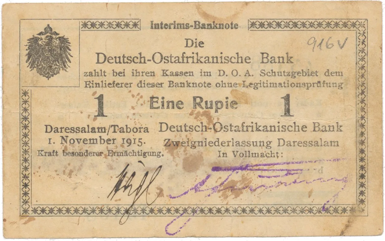 Německá Východní Afrika, 1 Rupie 1. 11. 1915, série F2, R.916v