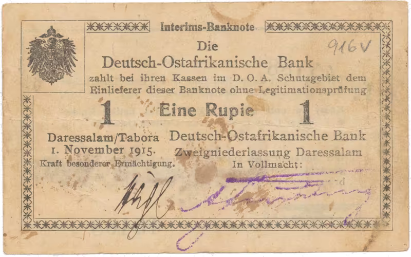 Německá Východní Afrika, 1 Rupie 1. 11. 1915, série F2, R.916v