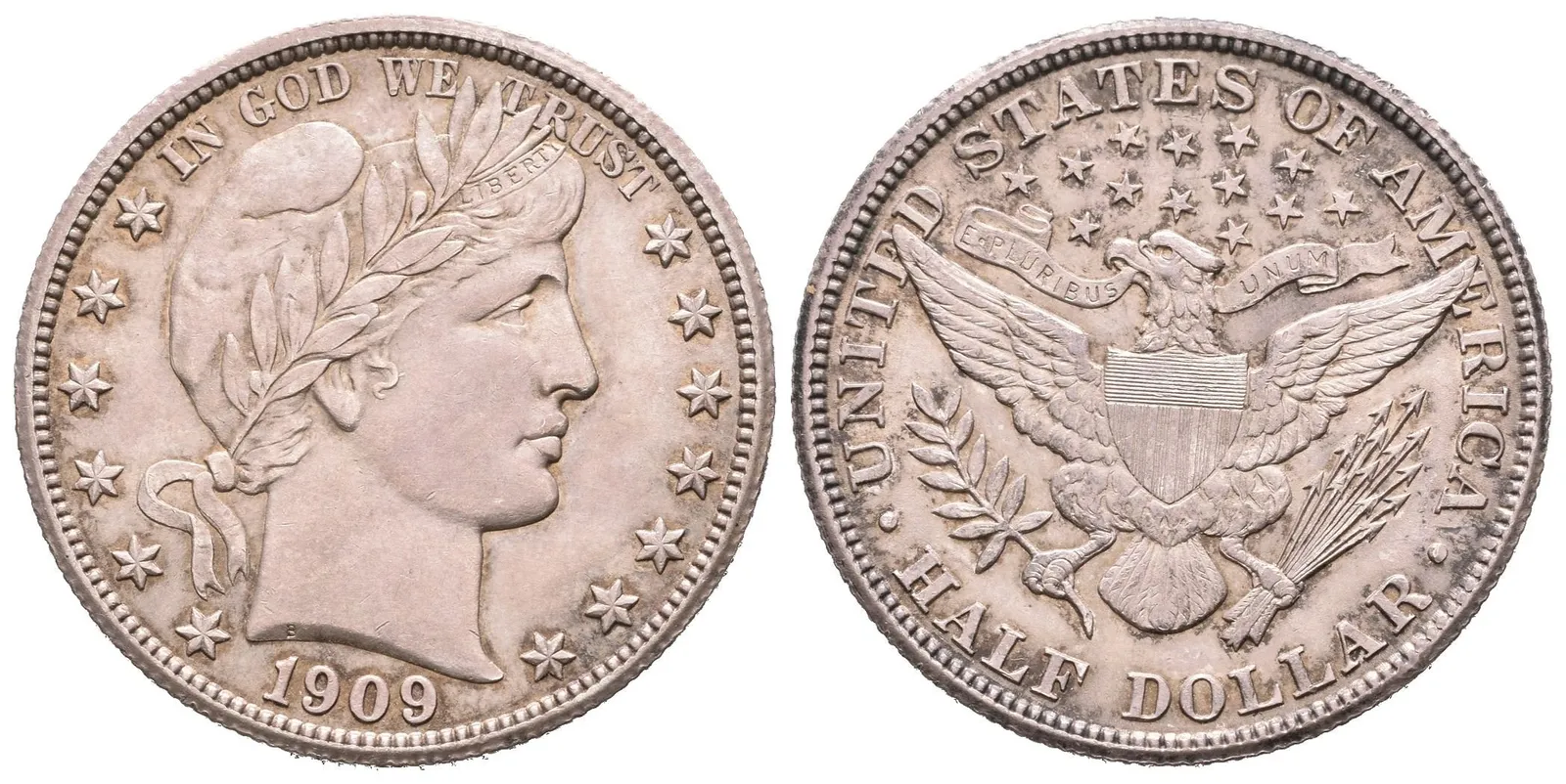 1/2 Dollar 1909, krásná patina — 1