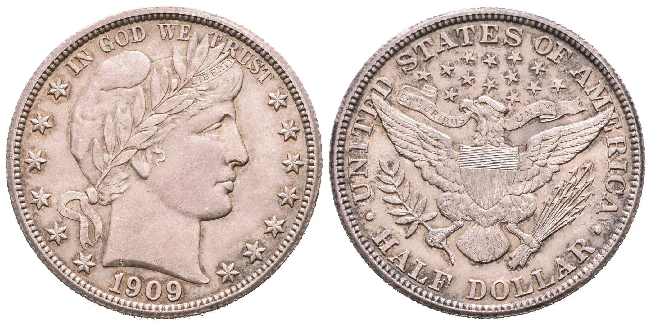 1/2 Dollar 1909, krásná patina — 1