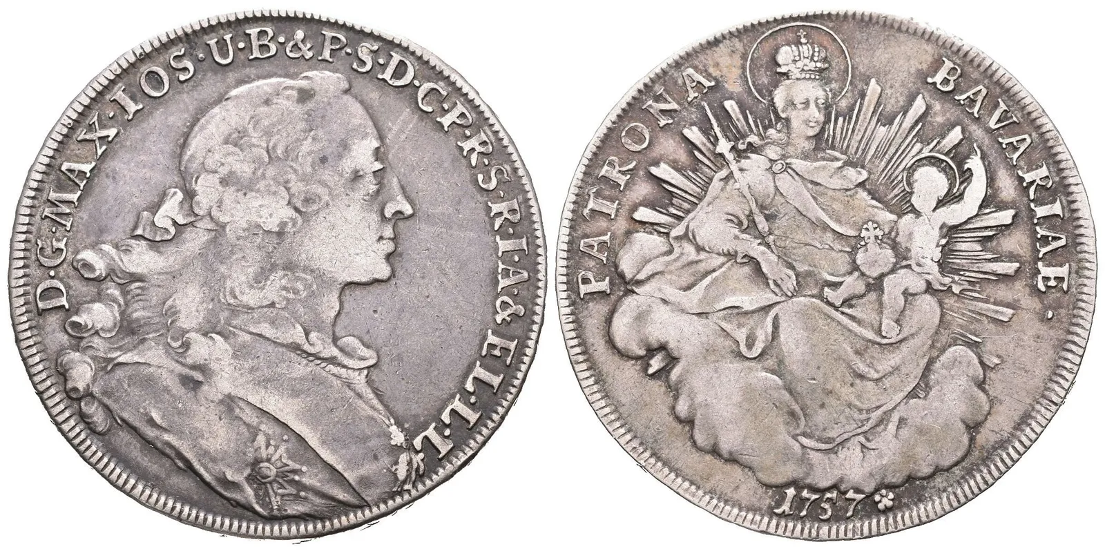 Tolar 1757 - madona, Dav.A1952, KM.223.2, pěkná patina, rysky — 1