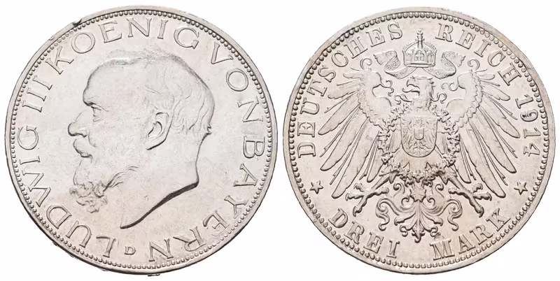 Bavorsko, 3 Marka 1914 D