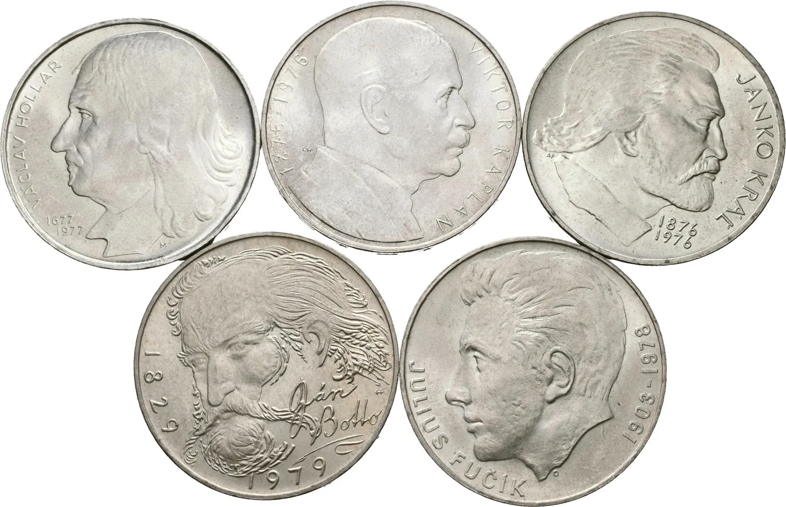Soubor mincí 100 Kčs 1976 - Janko Král, Kaplan, 1977 - Hollar, — 1