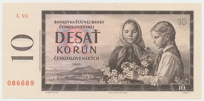 Československo, 10 Koruna 1960, série L, Hej.97b1