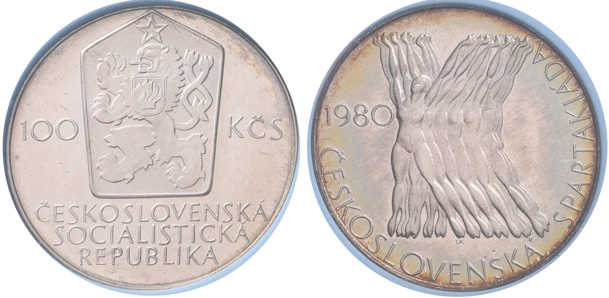 100 Kčs 1980 - Československá spartakiáda, PROOF