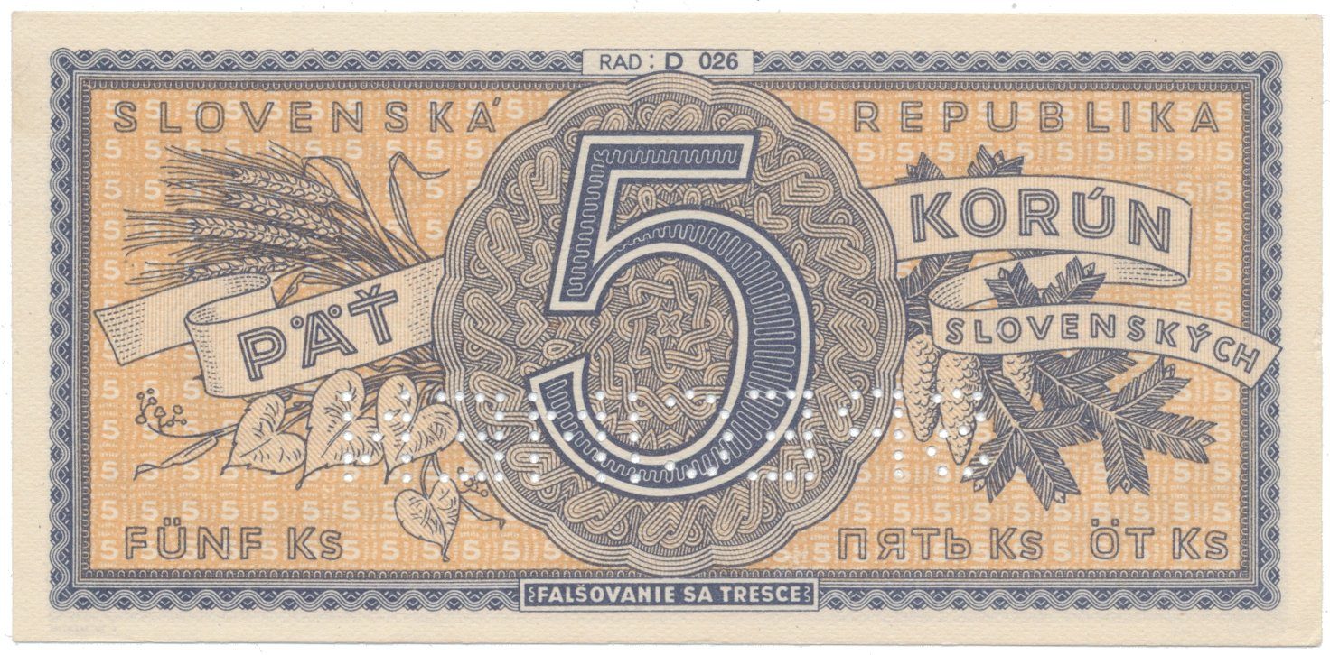 5 Koruna b.d. (1945), série D 023, D 026, Hej.55a.S2