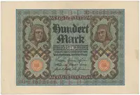 Německo, 100 Mark 1920, 8-místný číslovač, Ro.67b