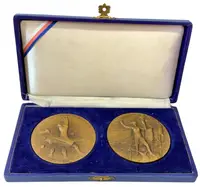 Sada medailí AE Medaile 1938 - Mnichovská dohoda. Bronz 55 mm + — 3
