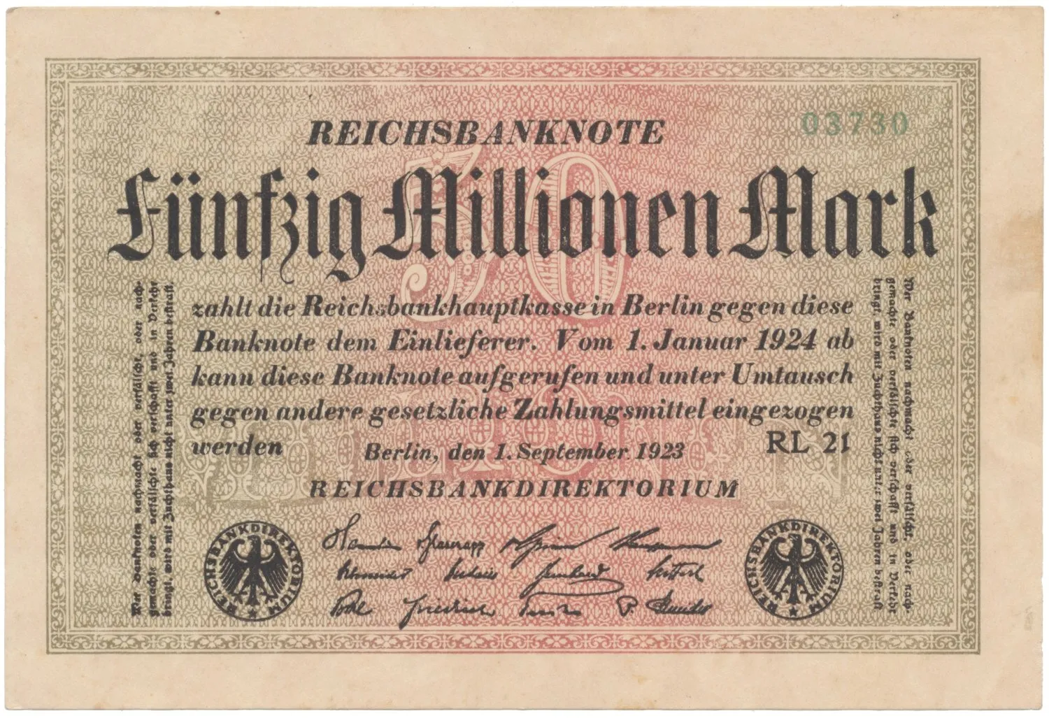 Německo, 50 Millionen Mark 1923, Ro.108d