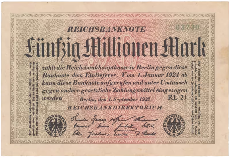 Německo, 50 Millionen Mark 1923, Ro.108d