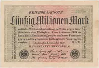 Německo, 50 Millionen Mark 1923, Ro.108d