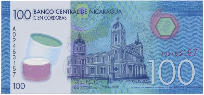 Nikaragua, 100 Cordobas 2014, plastová, P.212