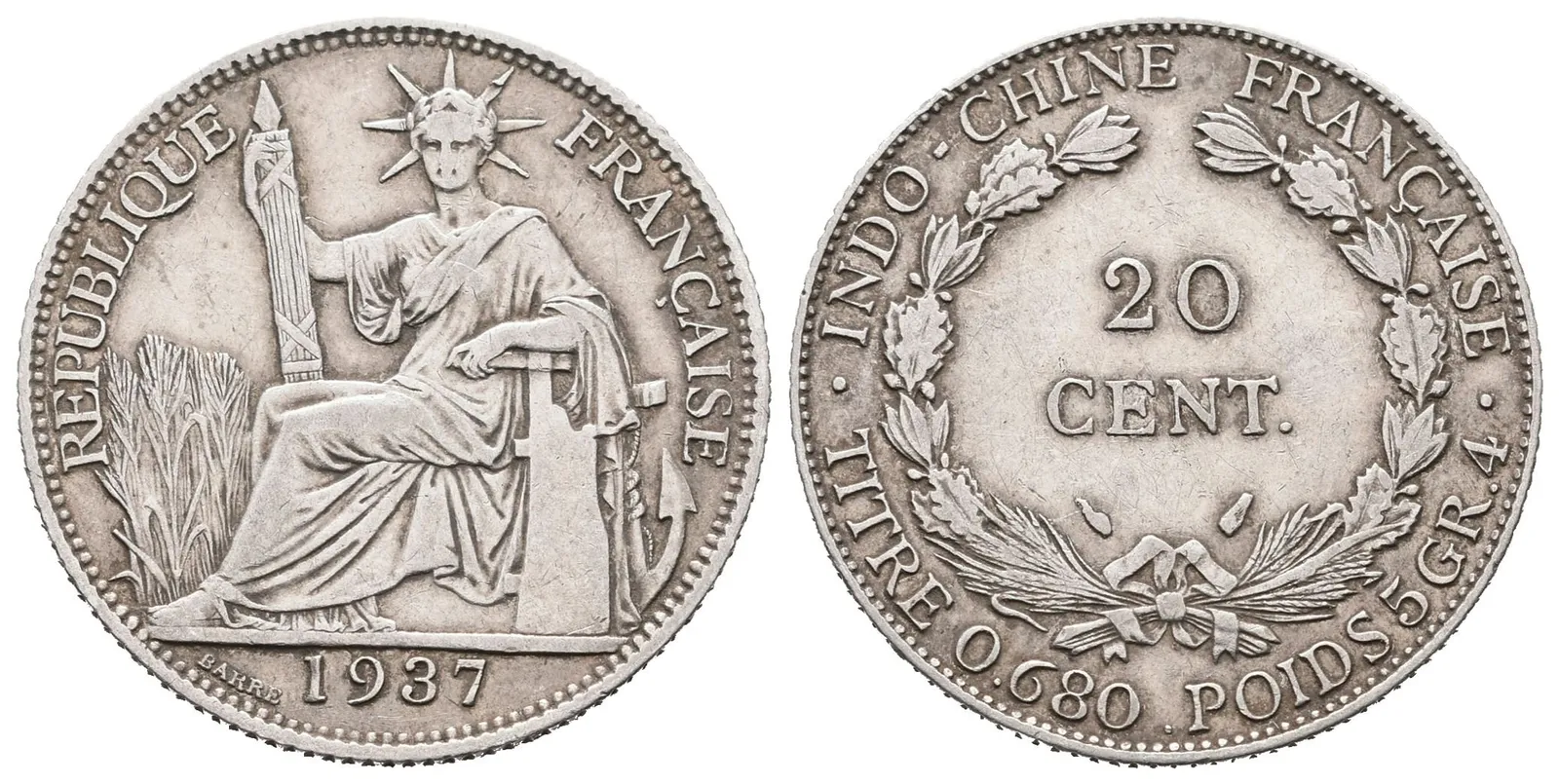 Francouzská Indočína, 20 Cent 1937