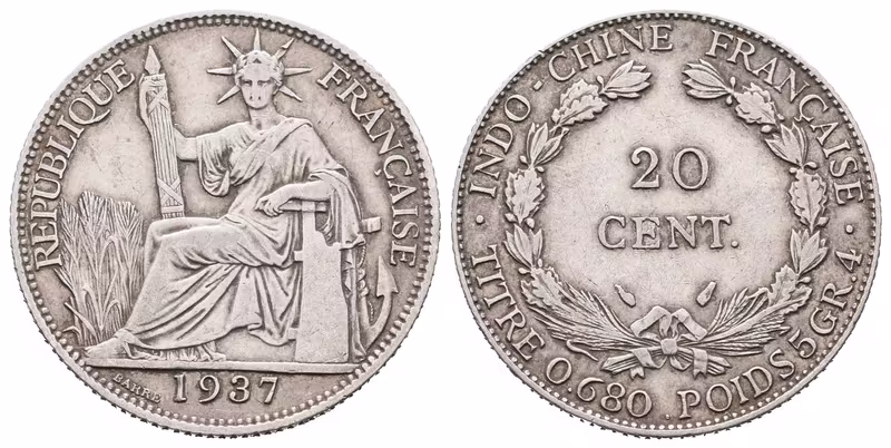 Francouzská Indočína, 20 Cent 1937