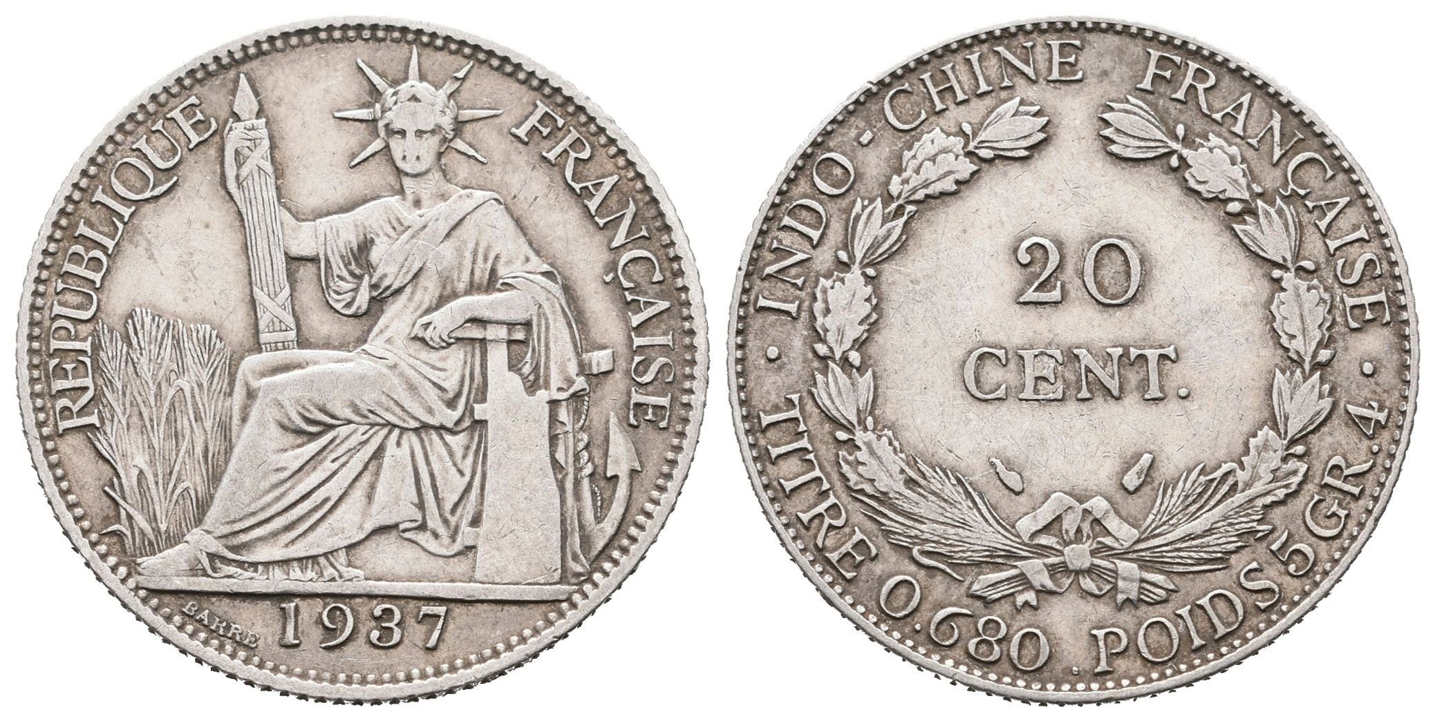 Francouzská Indočína, 20 Cent 1937