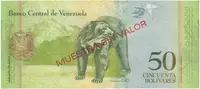 Venezuela, 50 Bolivares 2007, anulát - MUESTRA SIN VALOR, P.92as - fotografie 2