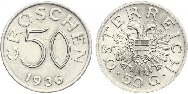 Rakousko, 50 Groš 1936
