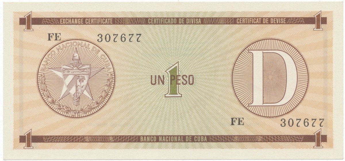 Kuba, 1 Peso b.d., série D, P.FX27